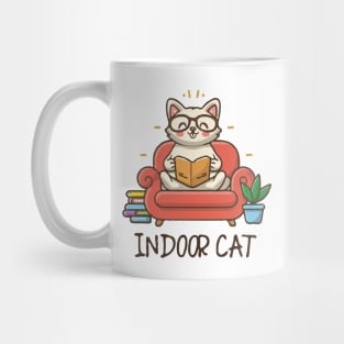 Indoor Cat, Funny Cats. Mug